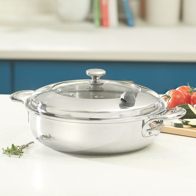 Vida Sana® 5-Ply Stainless Steel Cookware - 6-Qt. Shallow Casserole