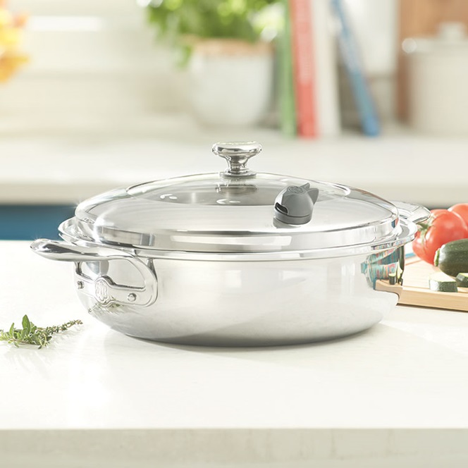 Vida Sana® 5-Ply Stainless Steel Cookware - 6-Qt. Shallow Casserole